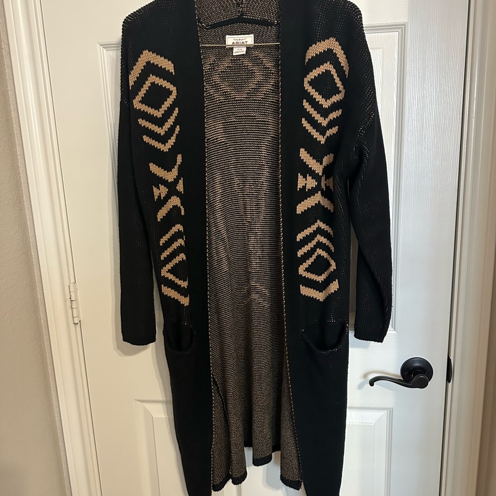 Ariat Black and Tan Patterned Cardigan